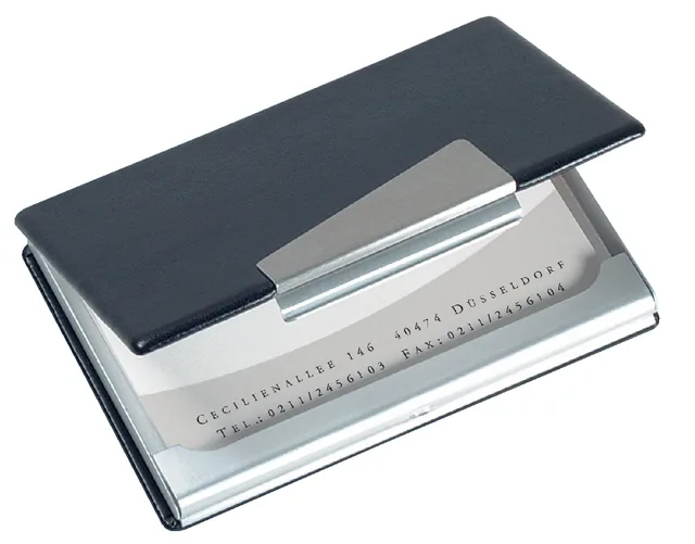 Visitekaartetui Sigel 20krt 90x58mm aluminium