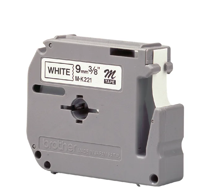 Labeltape Brother Ptouch MK221BZ 9mm wit