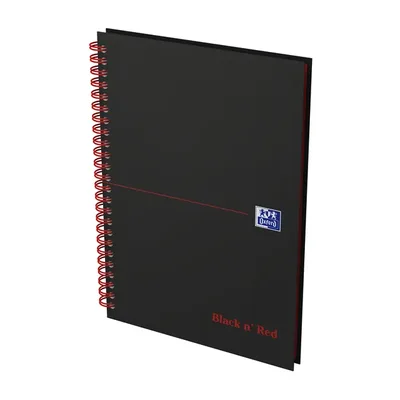 Spiraalblok Oxf Black en Red A5 lijn 140pag 80gr