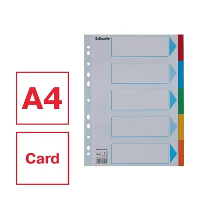 Tabbladen Esselte Stand A4 5dlg karton 11r ass
