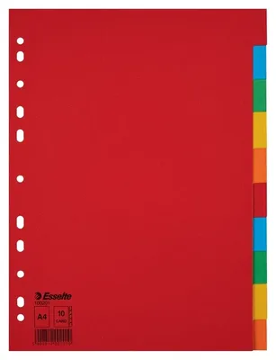 Tabbladen Esselte Economy A4 10dlg karton 11r ass