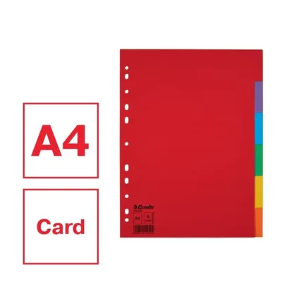 Tabbladen Esselte Economy A4 6dlg  karton 11r ass