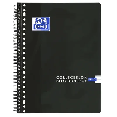Collegeblk Oxf School A4+ ln 23gaats 160pag zwart
