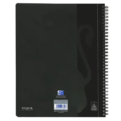 Collegeblk Oxf A4+ lijn 4gaats 180pag 80gr zwart