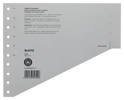 SCHEIDINGSBLADEN LEITZ 1651 KARTON A4 200GR GRIJS