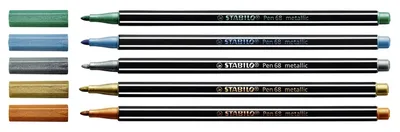 Viltstift STABILO Pen 68/805 M metallic zilver
