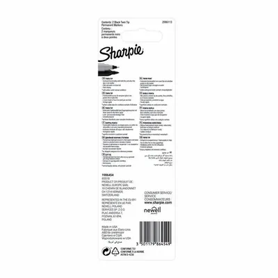 Viltstift Sharpie Twin tip UF en F 2st zwart