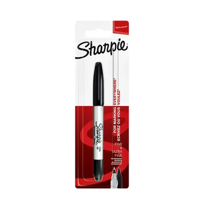 Viltstift Sharpie Twin tip UF en F zwart