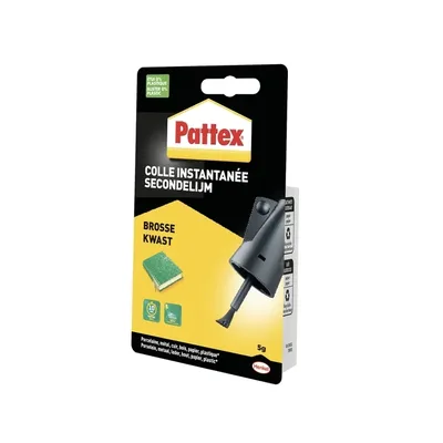 Secondenlijm Pattex met kwast flacon 5gr blister