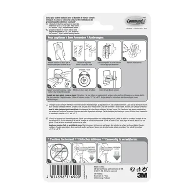 Bezemhouder Command incl bevestigingsstrip wit