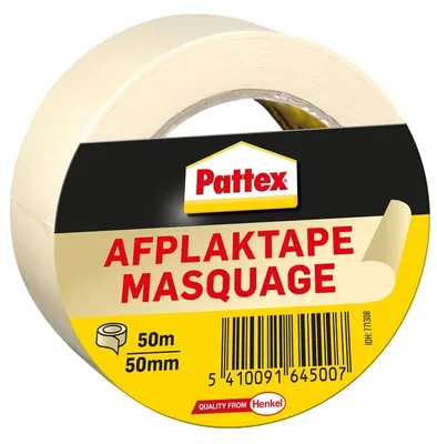 Afplaktape Pattex 50mmx50m creme