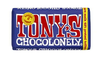 Chocolade Tony Chocolonely donker melk pretzel tof