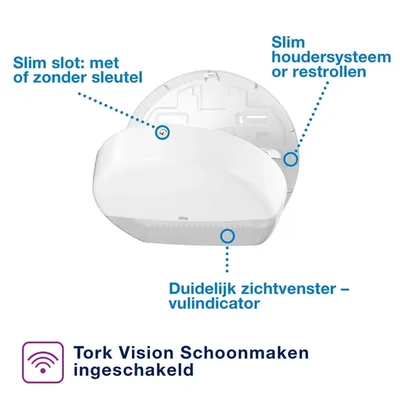 Toiletpapierdispenser Tork T1 jumbo wit 554000