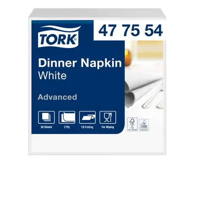 Dinerservet Tork Advanced achtstevouw 150 vel wit