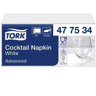 Cocktailservet Tork Advanced 2laags 200 vel wit