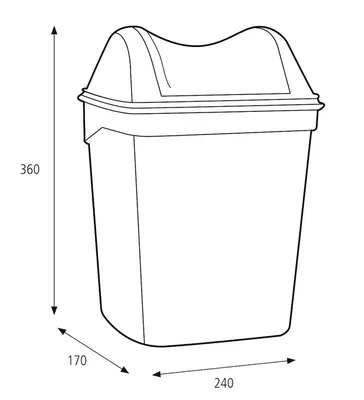 Dameshygiënebak Katrin 8 liter wit