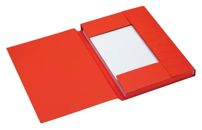 Dossiermap Secolor A4 3kl recy karton 250gr rd