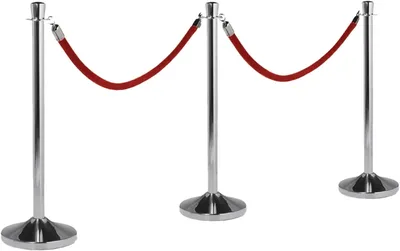 Afzetkoord Securit 150cm rood chroome knop