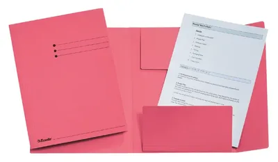 Dossiermap Esselte folio 3klep manilla 275gr roze