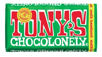 Chocolade Tony Chocolonely melk hazelnt reep 180gr