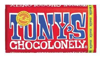 Chocolade Tony Chocolonely melk reep 180gr