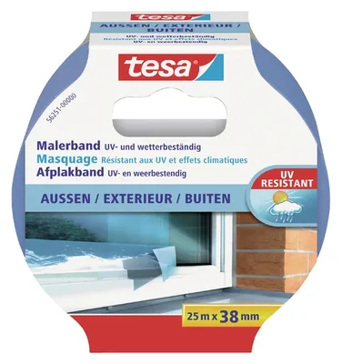 Afplaktape tesa Prof outdoor 25mx38mm blauw