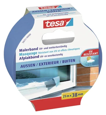 Afplaktape tesa Prof outdoor 25mx38mm blauw