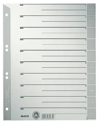 SCHEIDINGSBLADEN LEITZ 1652 KARTON A4 230GR GRIJS