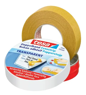 Dubbelzijdig knutseltape tesa 10mx15mm beige blik